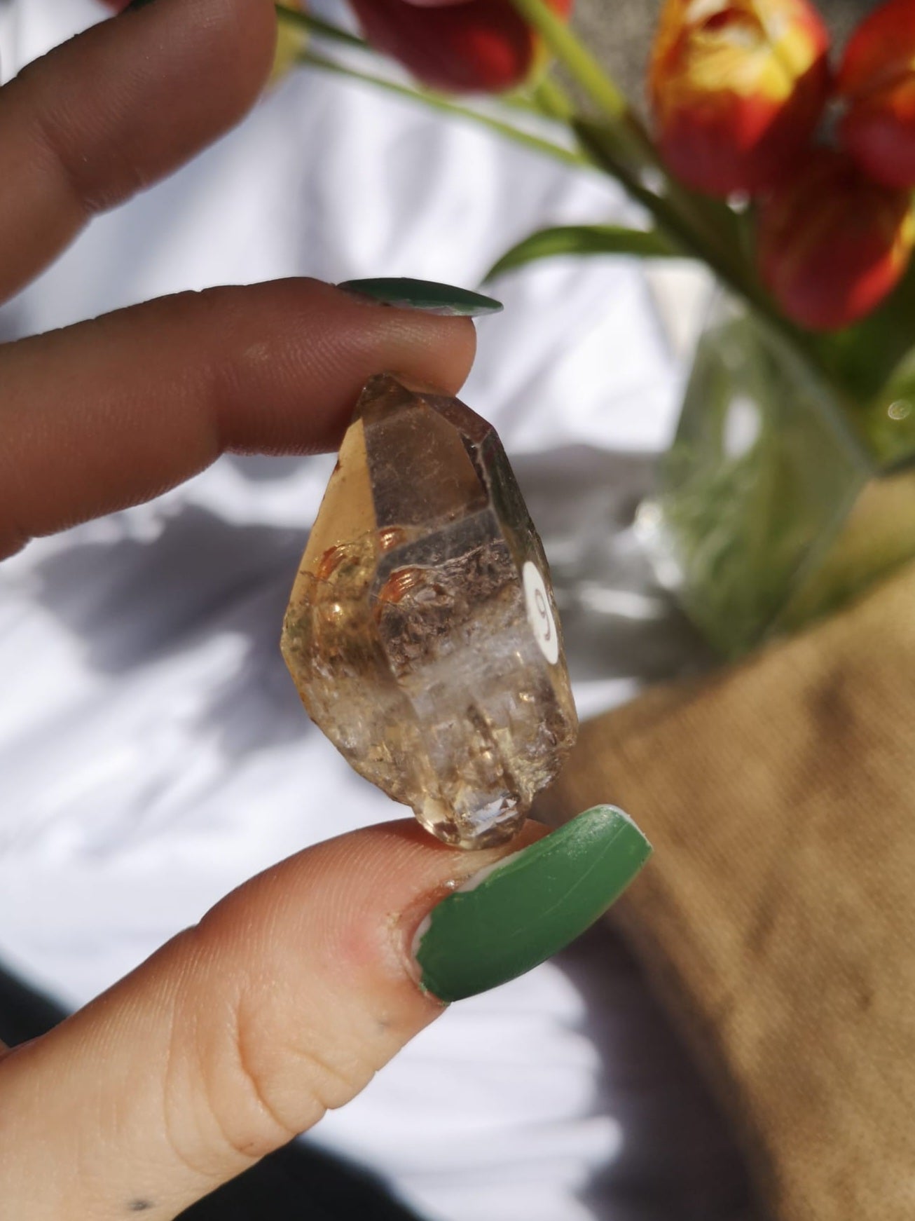 Natural citrine with inclusions, lodolite citrine
