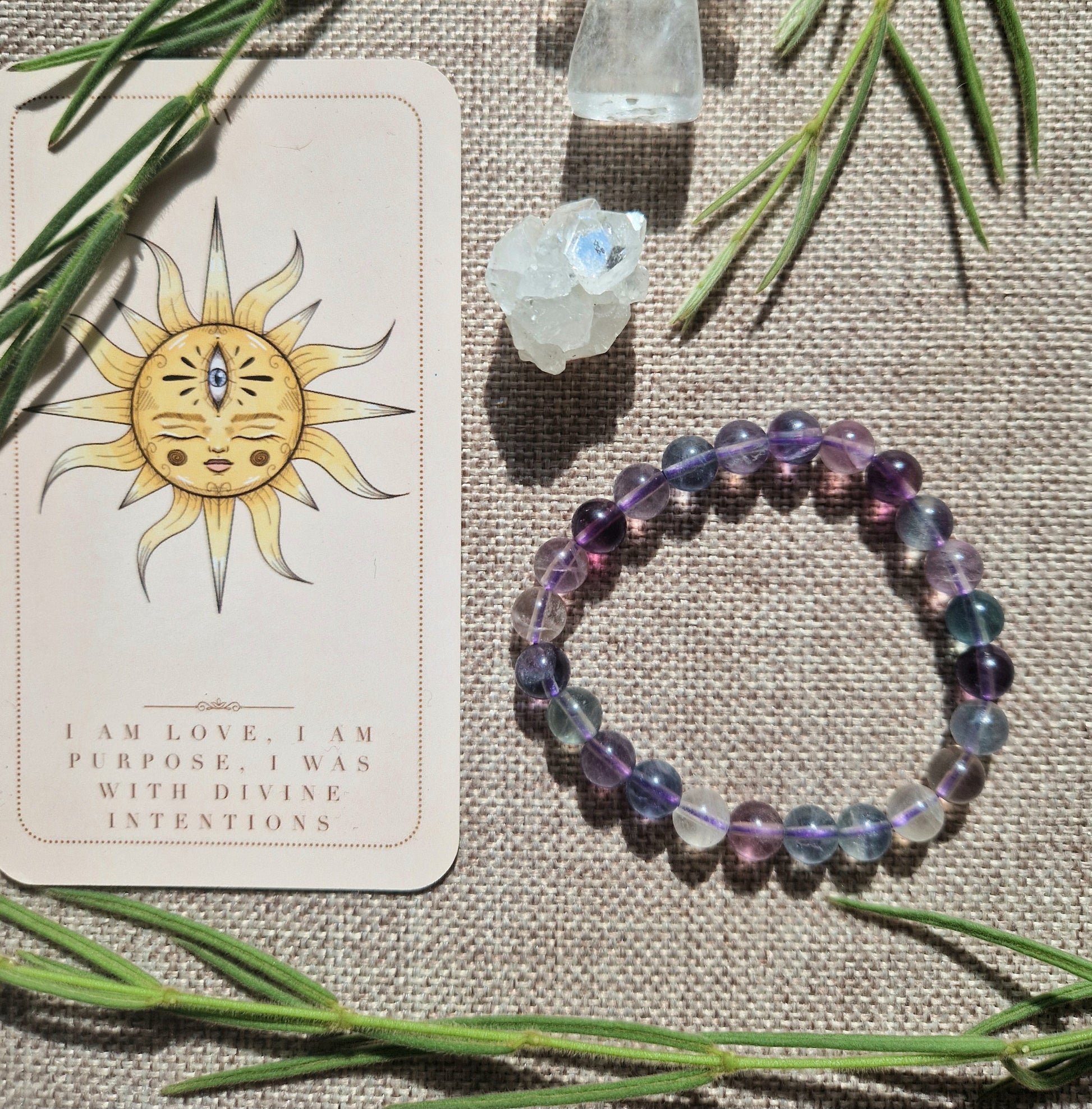 Fluorite bracelet // Crystal healing // handmade elasticated Crystal healing bracelet