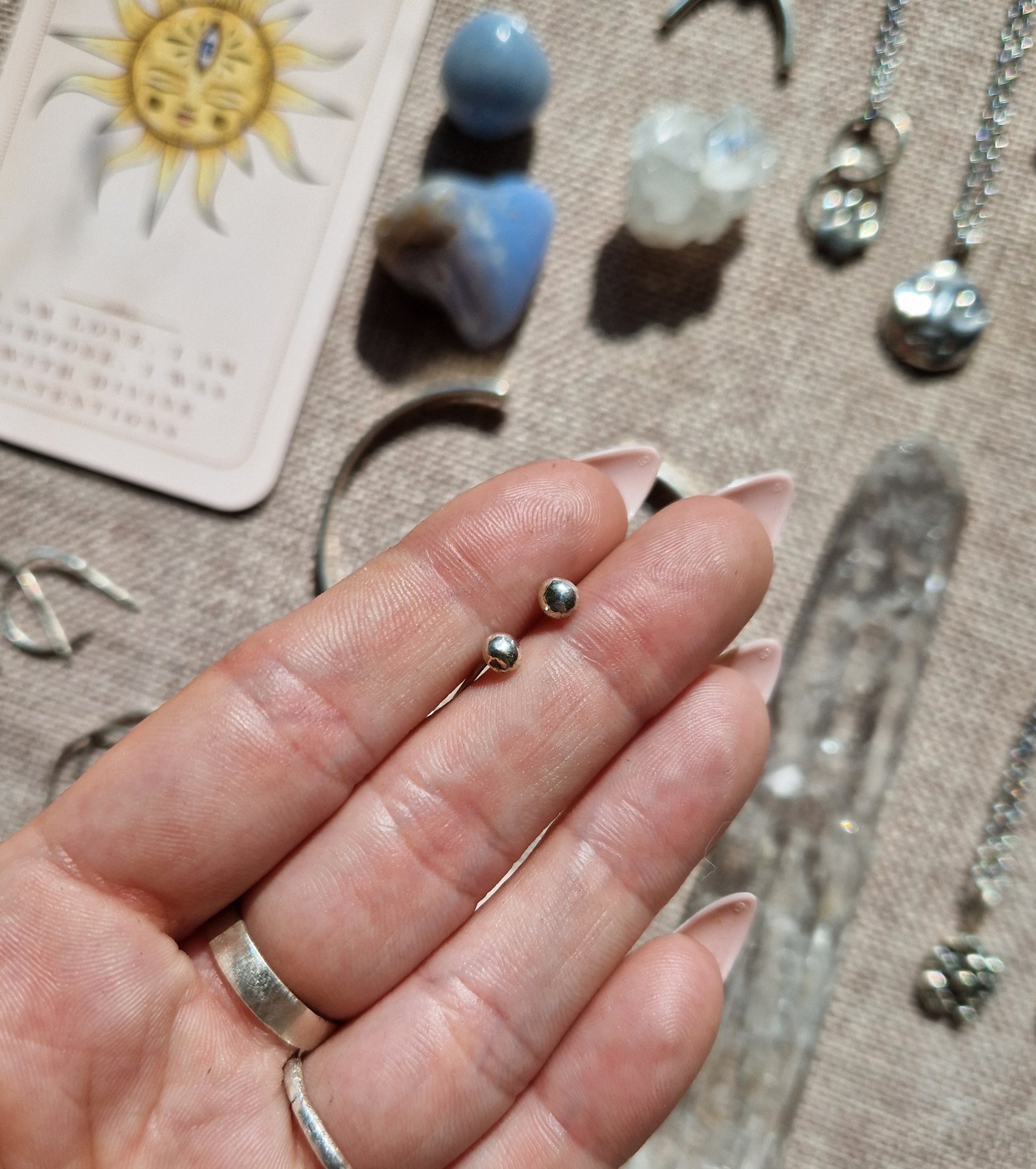 Handmade 925 sterling silver ball earrings // handmade in Cleethorpes
