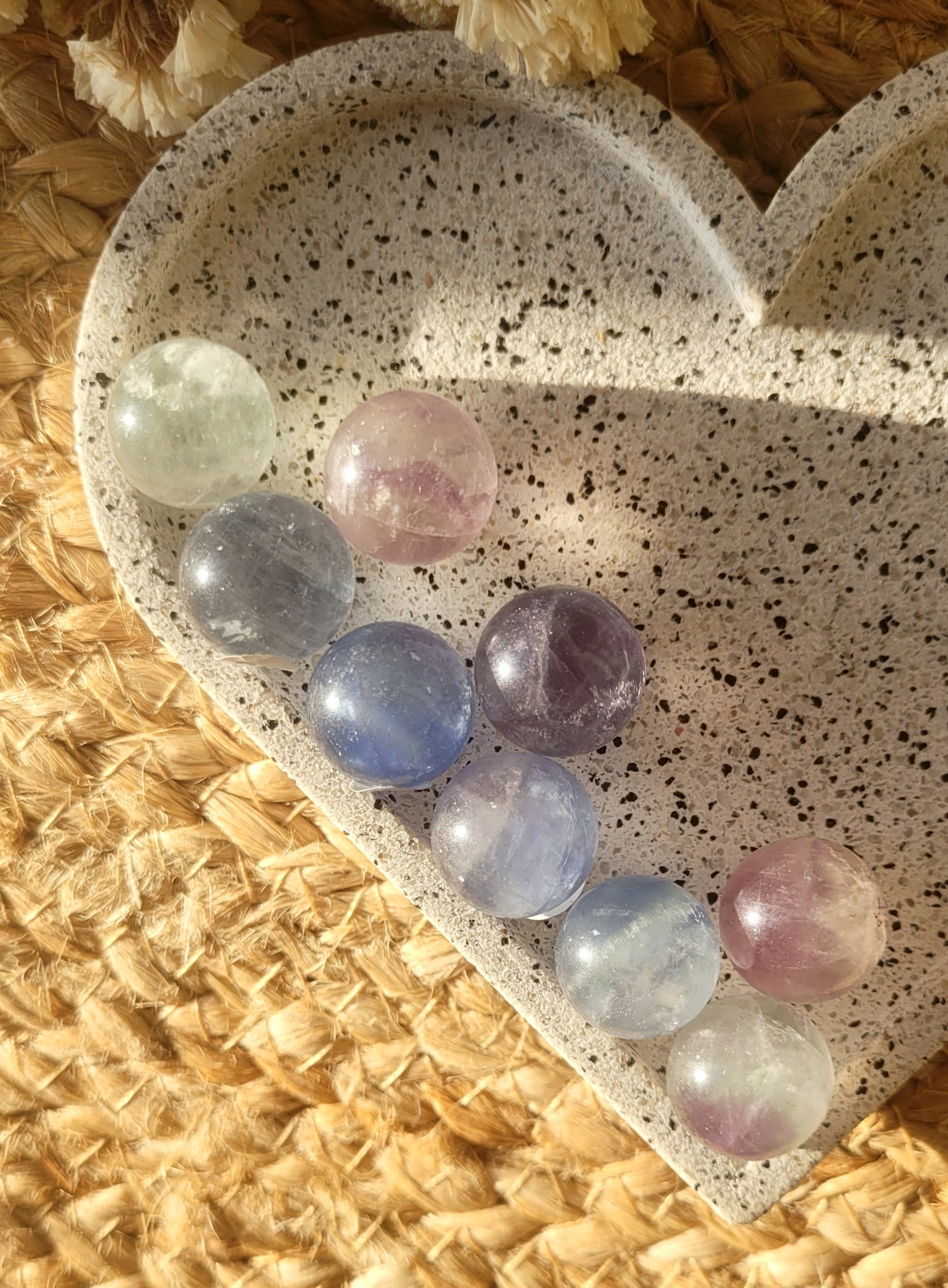 Rainbow fluorite mini sphere // x1 intuitively picked