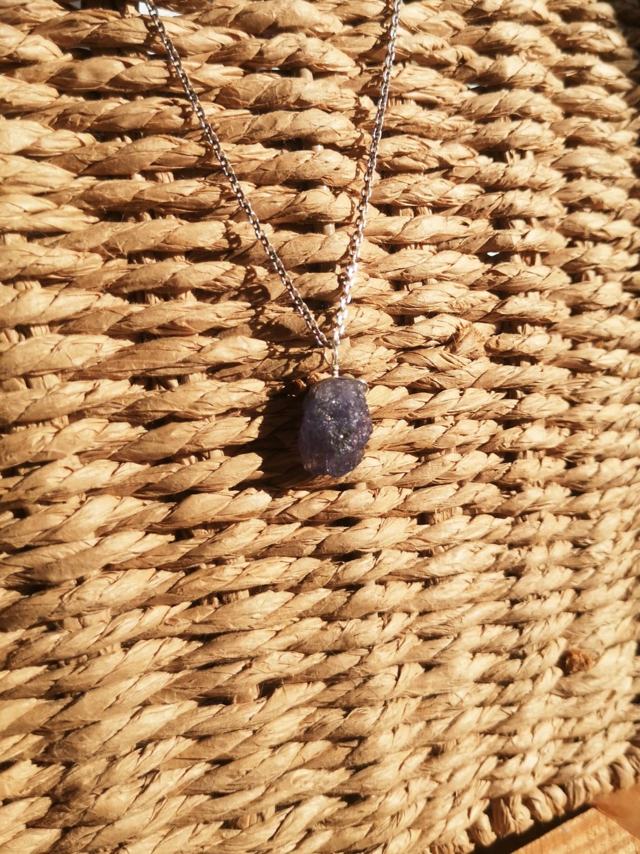 Raw tanzinite pendant // 925-sterling-silver // with chain