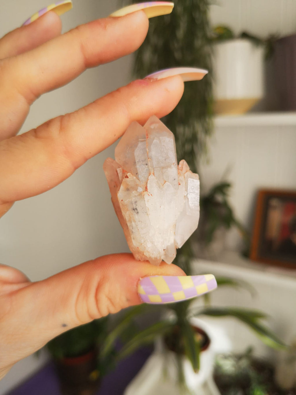 Hollandite in quartz specimen // hollandite cluster // rare quartz // approx 5cm