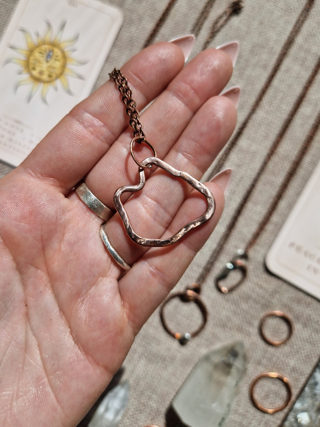 Textured Copper abstract pendant // handmade in Cleethorpes