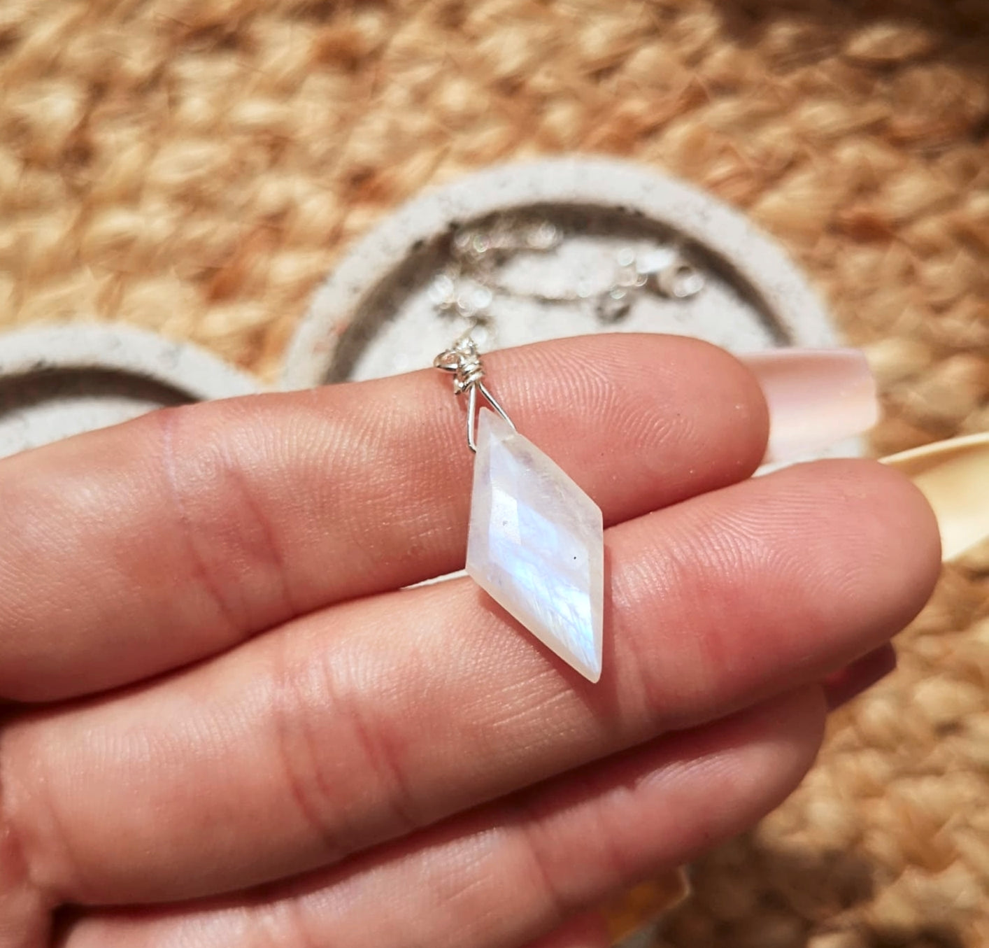 White moonstone // 925-sterling-silver with chain