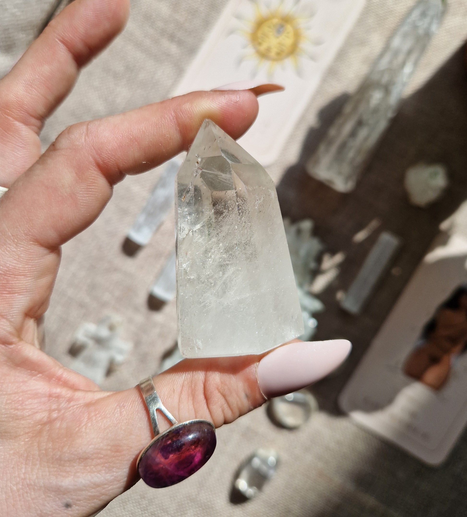Chlorite in quartz point // crystal tower generator // Crystal healing