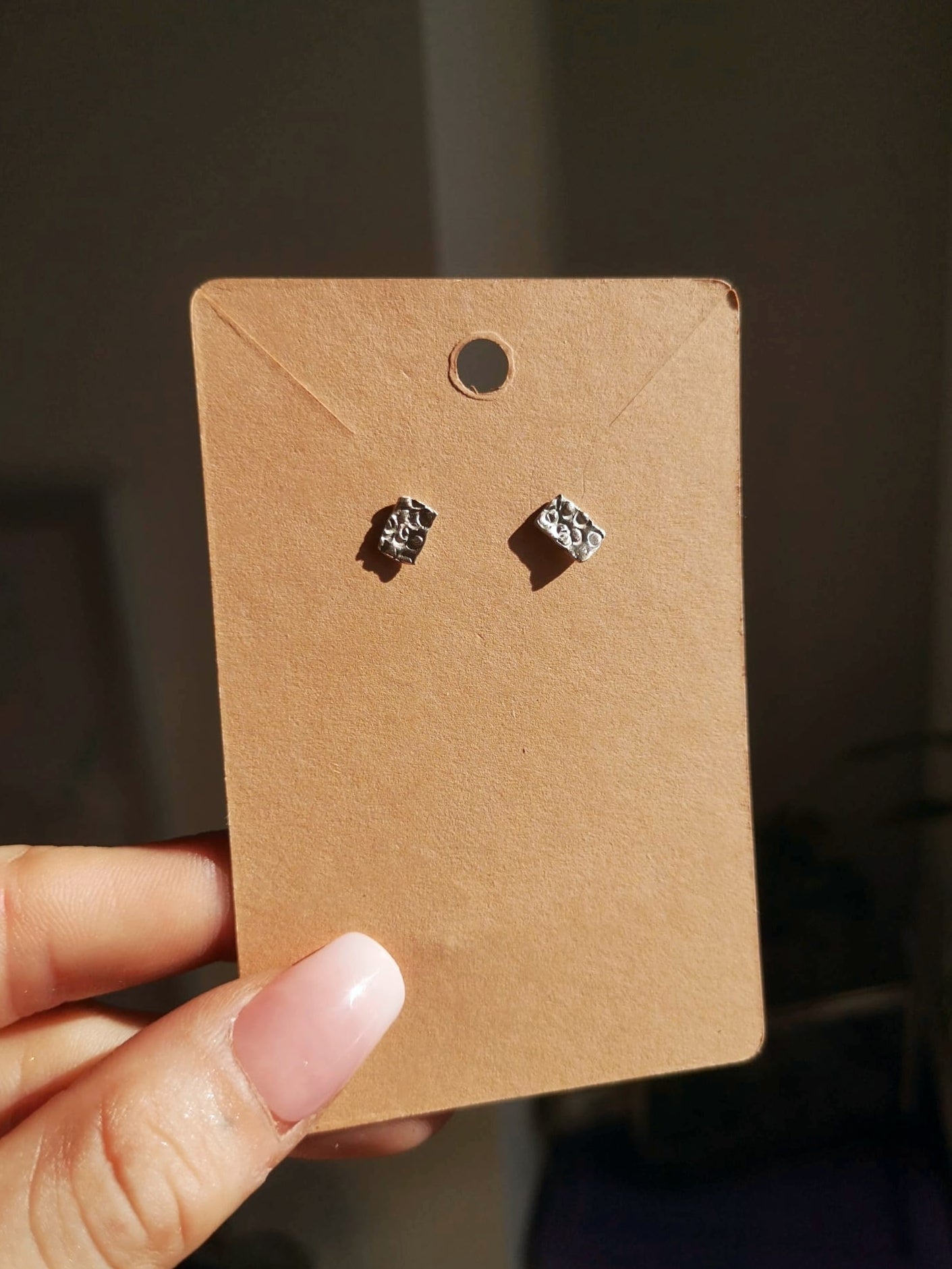 Texture tile // hand polished // 925-sterling-silver studs