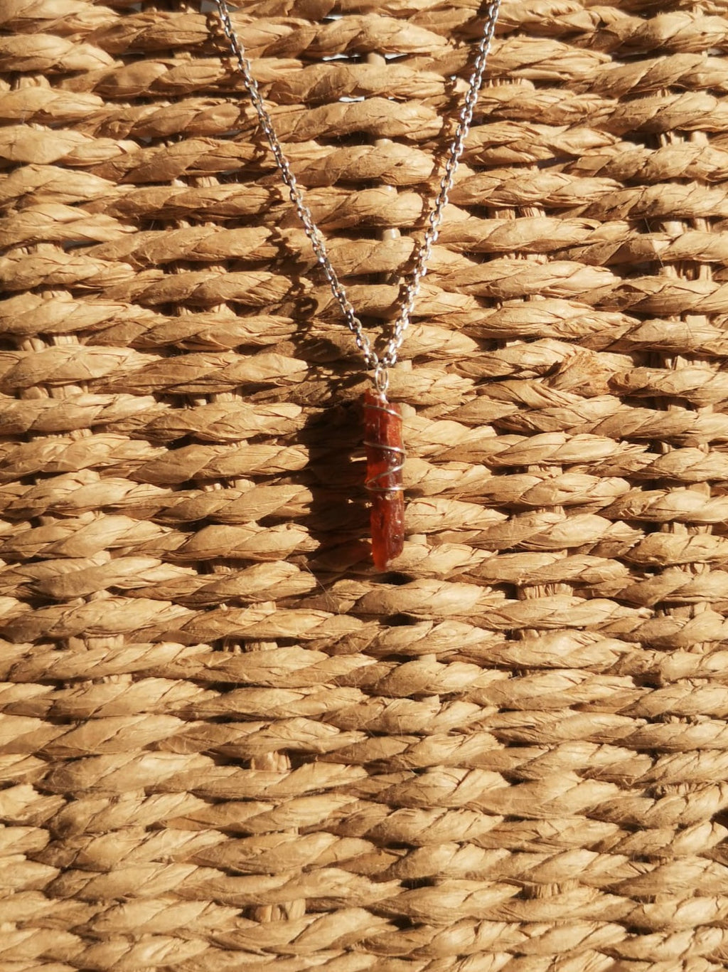 Rare orange kyanite pendant // 925-sterling-silver // with chain