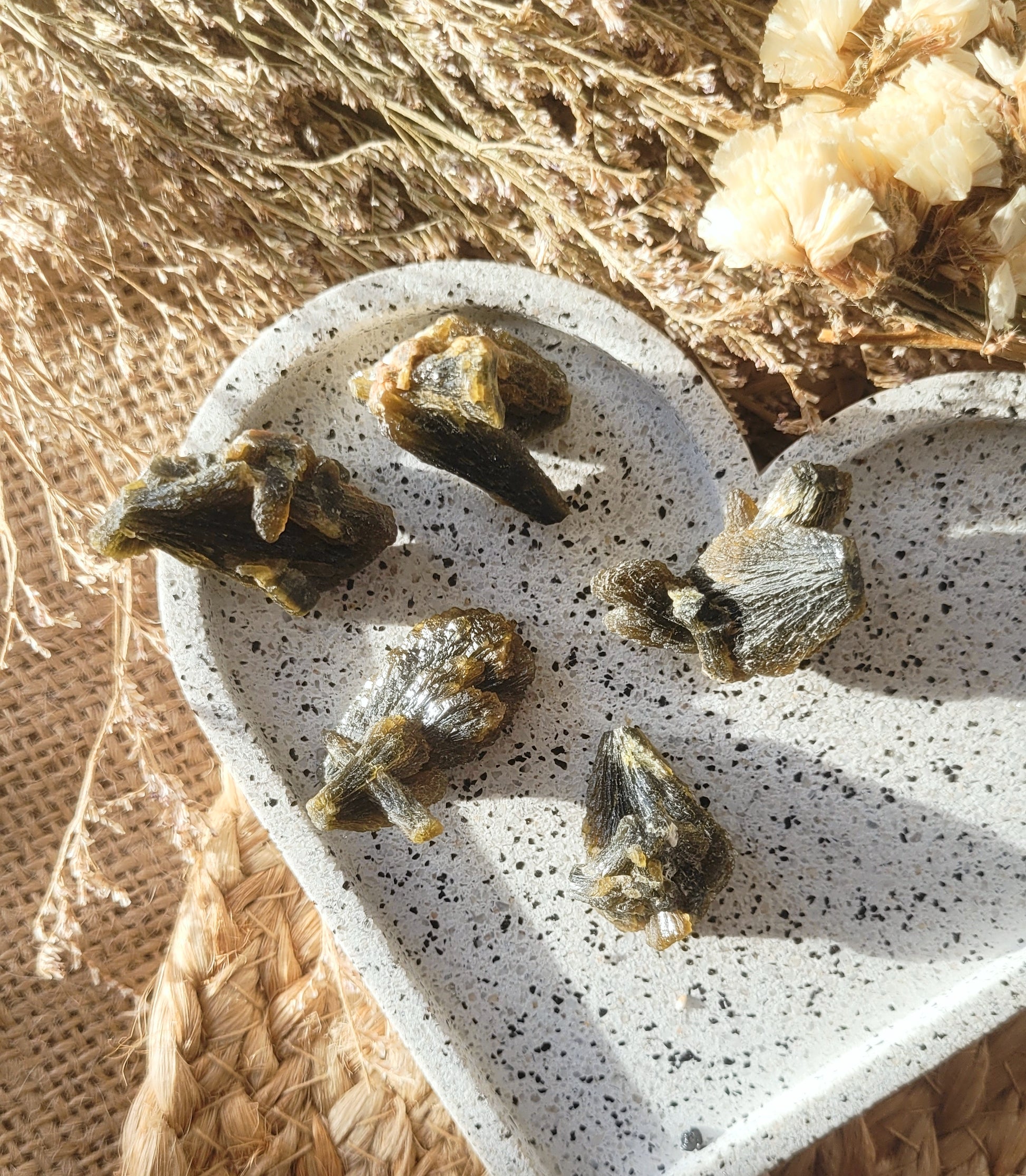 Epidote fans // crystal specimen // intuitively picked