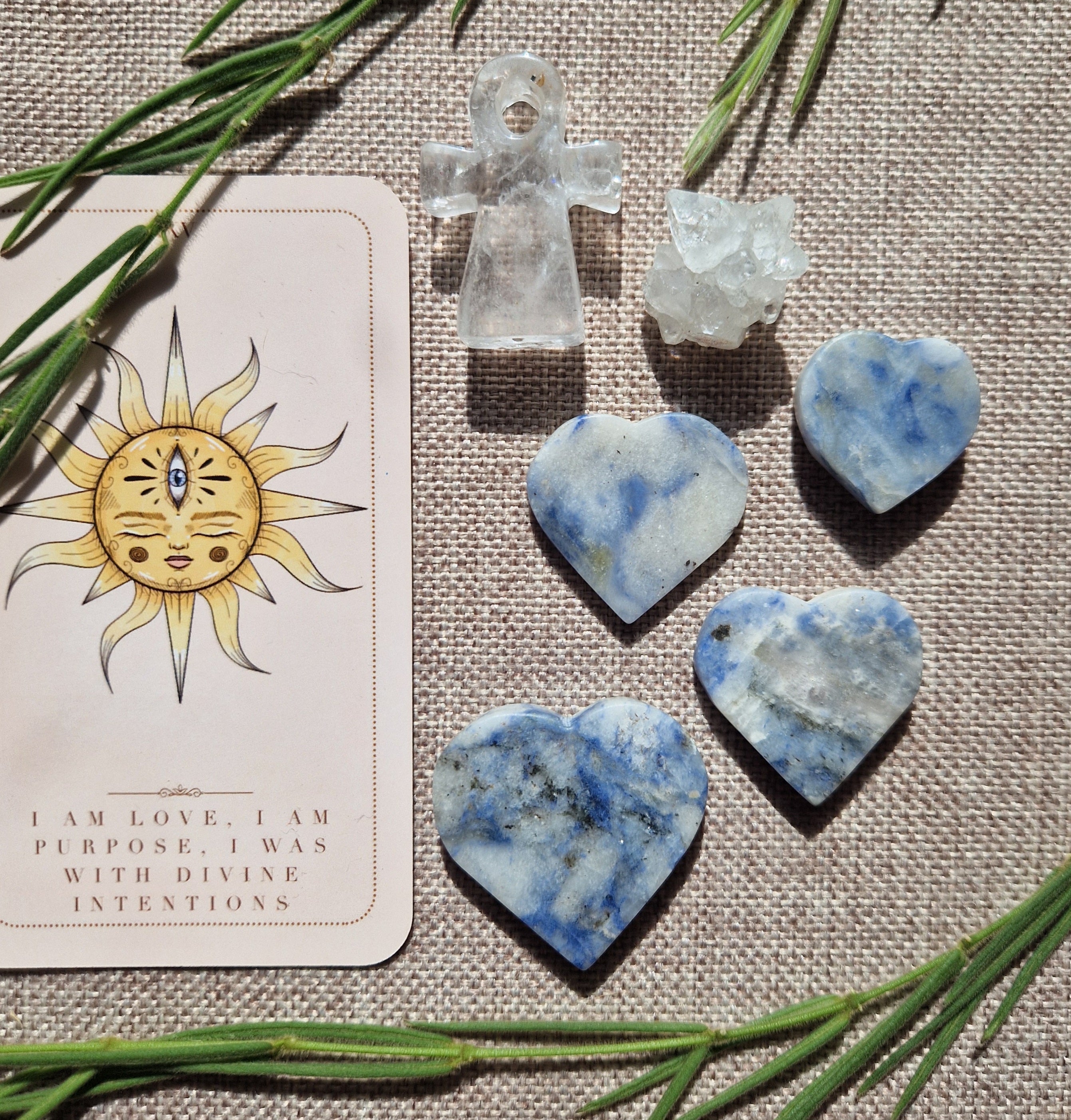 Afghanite flat heart worry stone // meditation Crystal