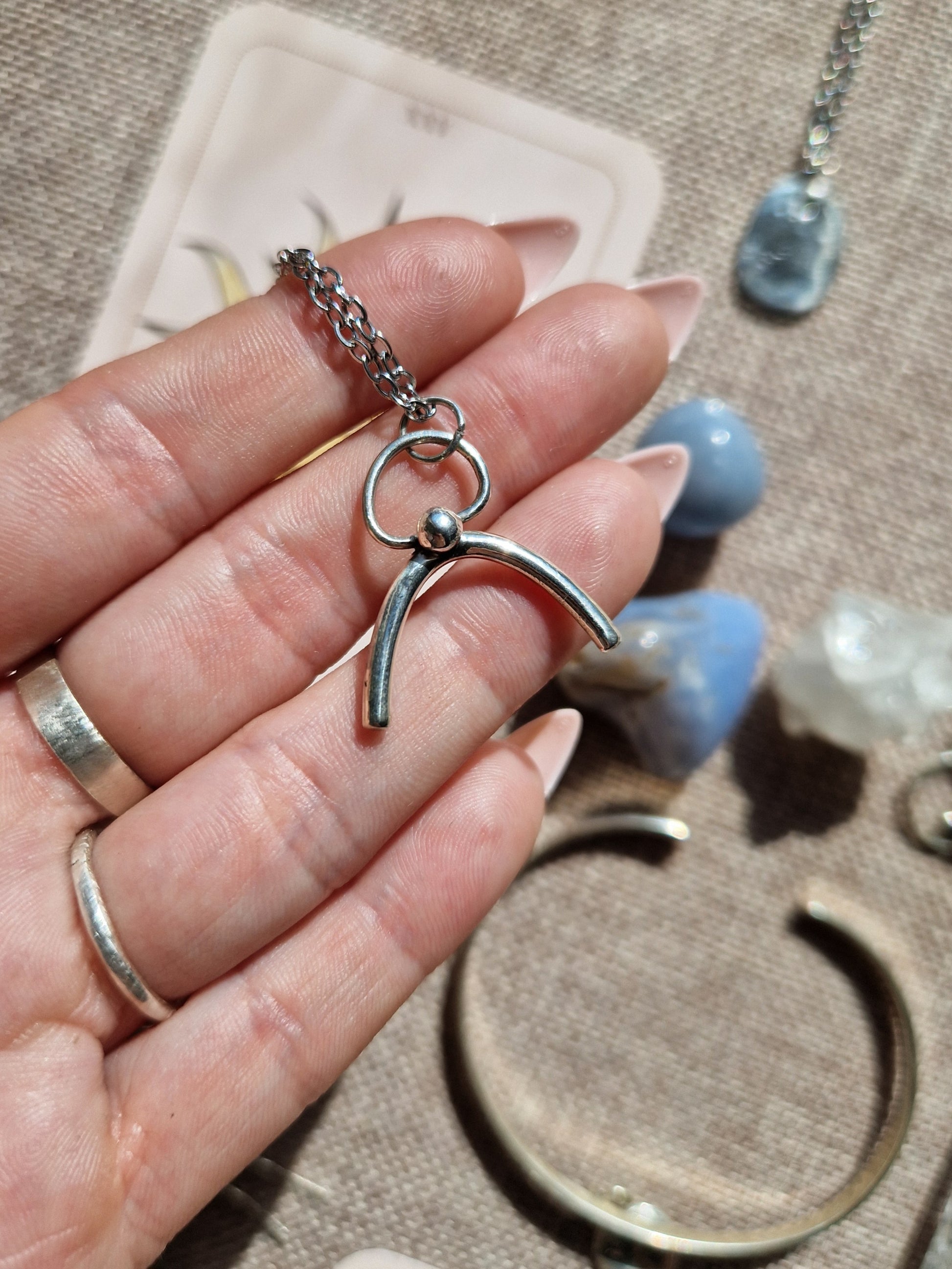 Handmade 925 sterling silver abstract pendant // handmade in Cleethorpes