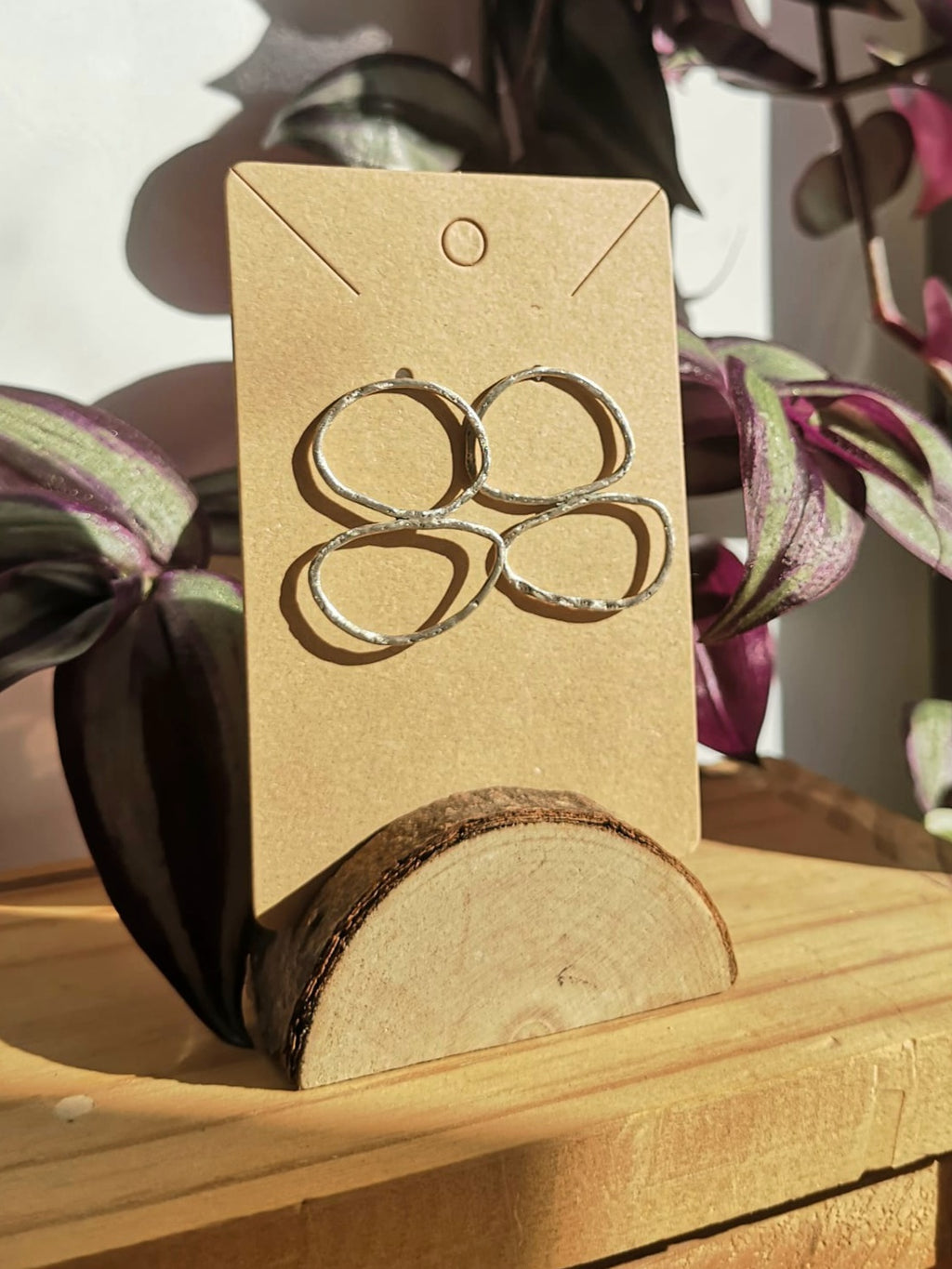 Asymmetric outline studs // textured metal // hand polished // 925-sterling-silver