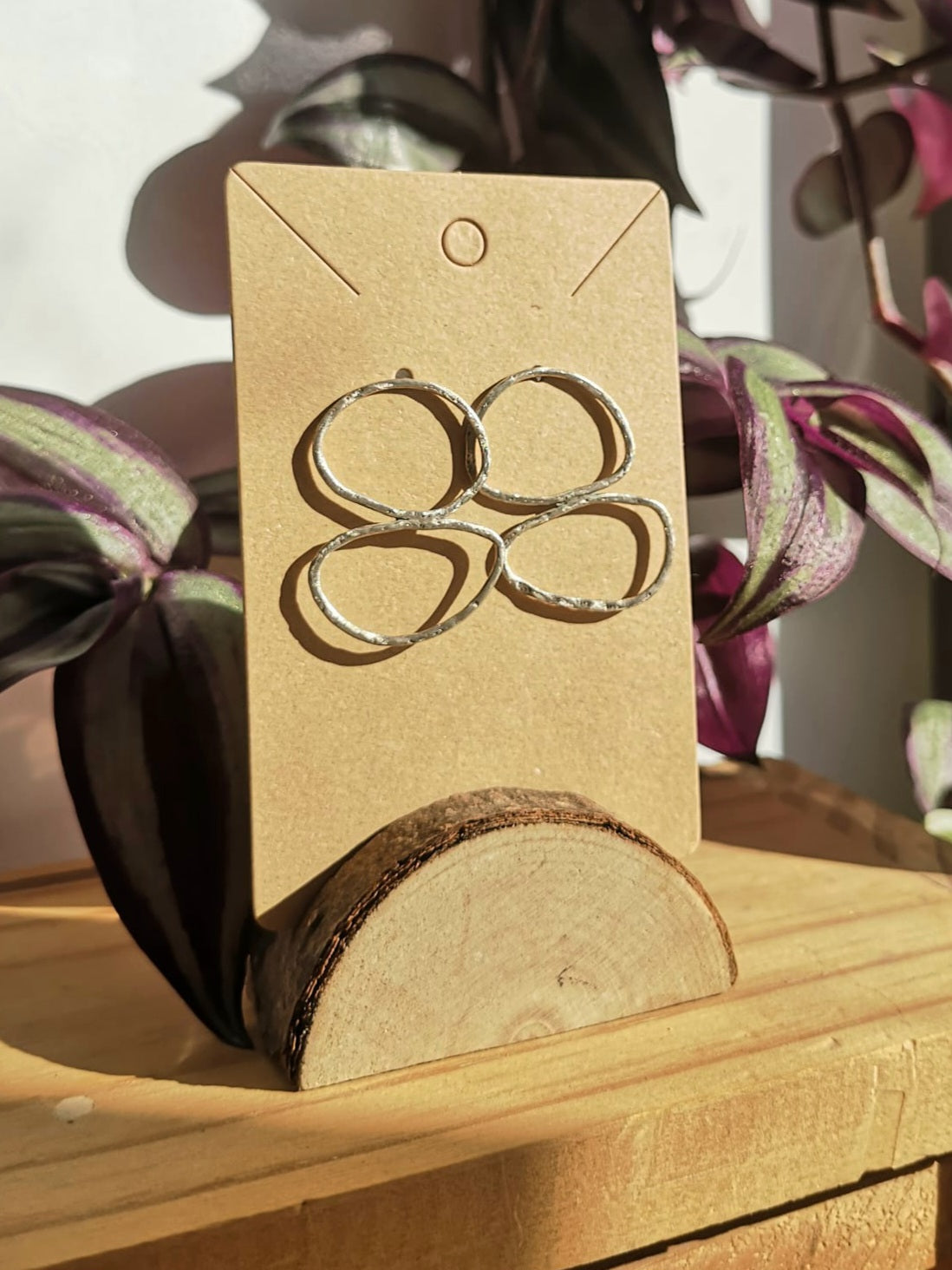 Asymmetric outline studs // textured metal // hand polished // 925-sterling-silver