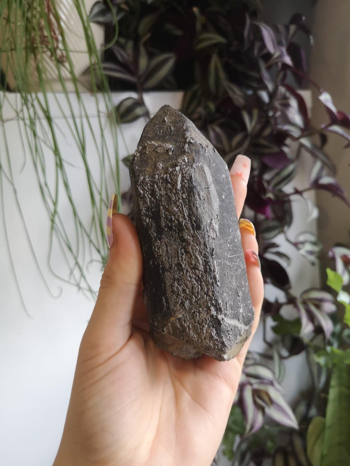 Rare pseudomorph lemurian quartz // Quartz point with goethite // approx 12cm