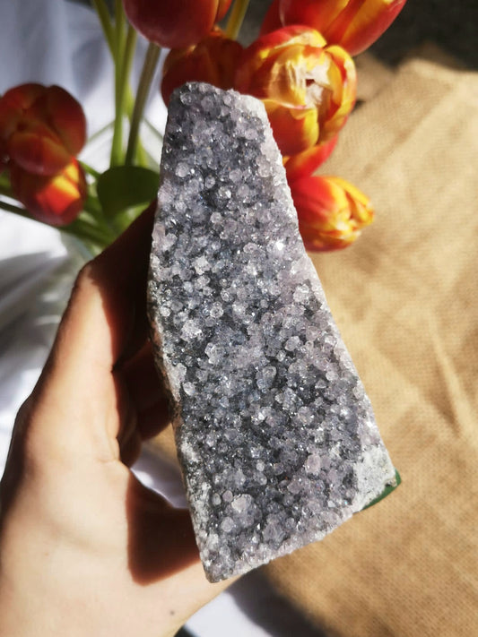 Amethyst cut base // home decor